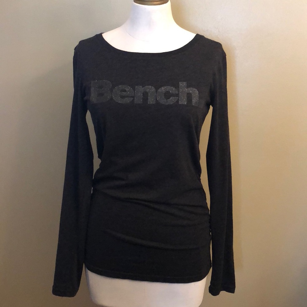 NEW-Bench Logo-Long Sleeve T-Charcoal Gray-Sz S